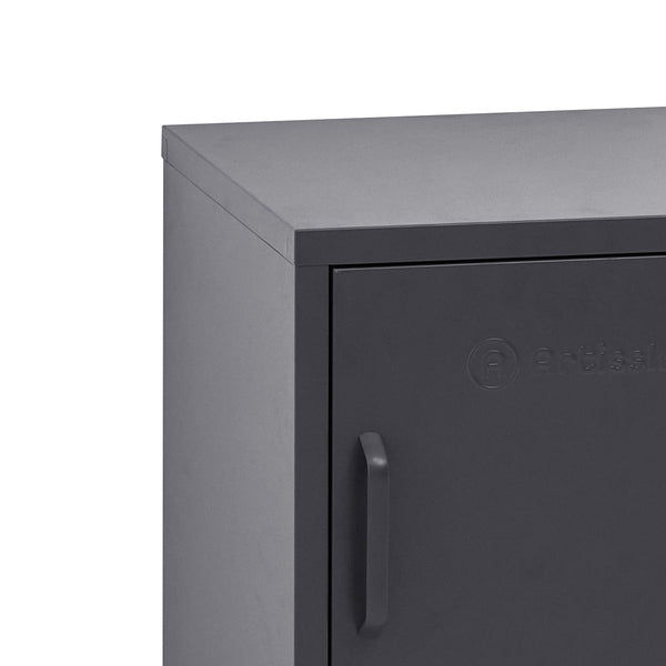 Artiss Artissin Metal Locker Storage Shelf Filing Cabinet Cupboard Bedside Table Black Bedside Tables