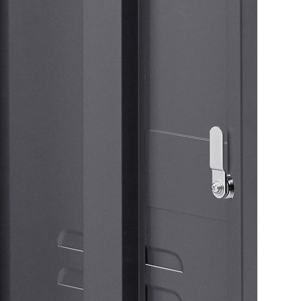 Artiss Artissin Metal Locker Storage Shelf Filing Cabinet Cupboard Bedside Table Black Bedside Tables