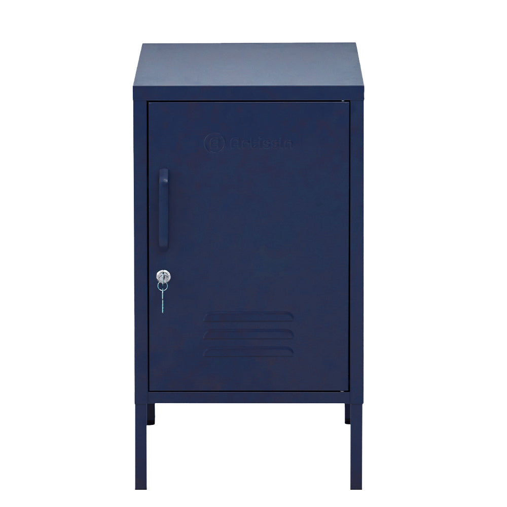 Artiss Artissin Metal Locker Storage Shelf Filing Cabinet Cupboard Bedside Table Blue Bedside Tables
