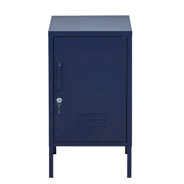 Artiss Artissin Metal Locker Storage Shelf Filing Cabinet Cupboard Bedside Table Blue Bedside Tables