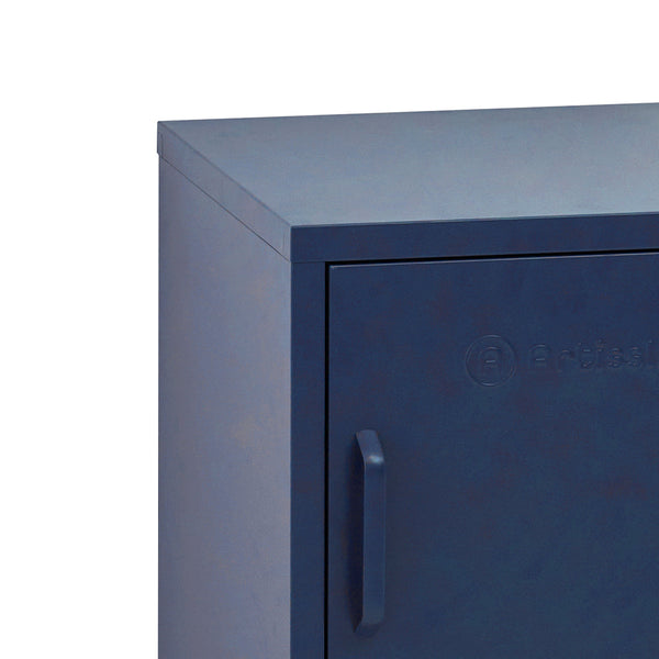 Artiss Artissin Metal Locker Storage Shelf Filing Cabinet Cupboard Bedside Table Blue Bedside Tables