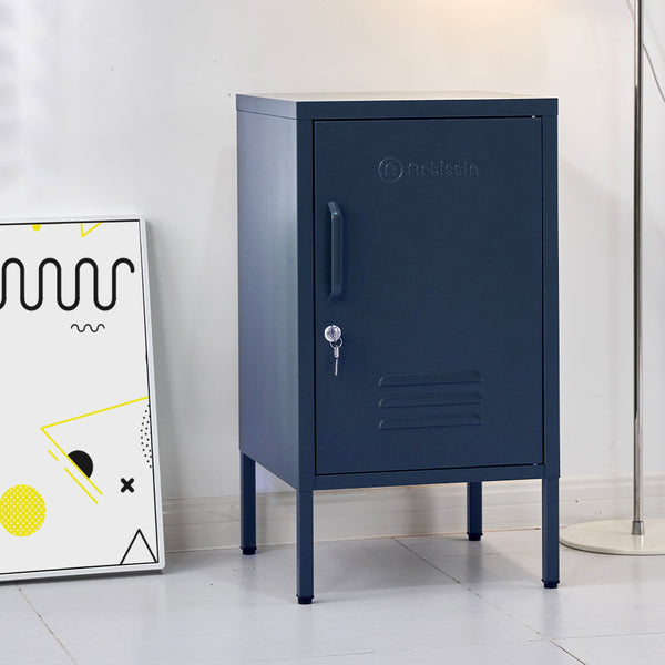 Artiss Artissin Metal Locker Storage Shelf Filing Cabinet Cupboard Bedside Table Blue Bedside Tables