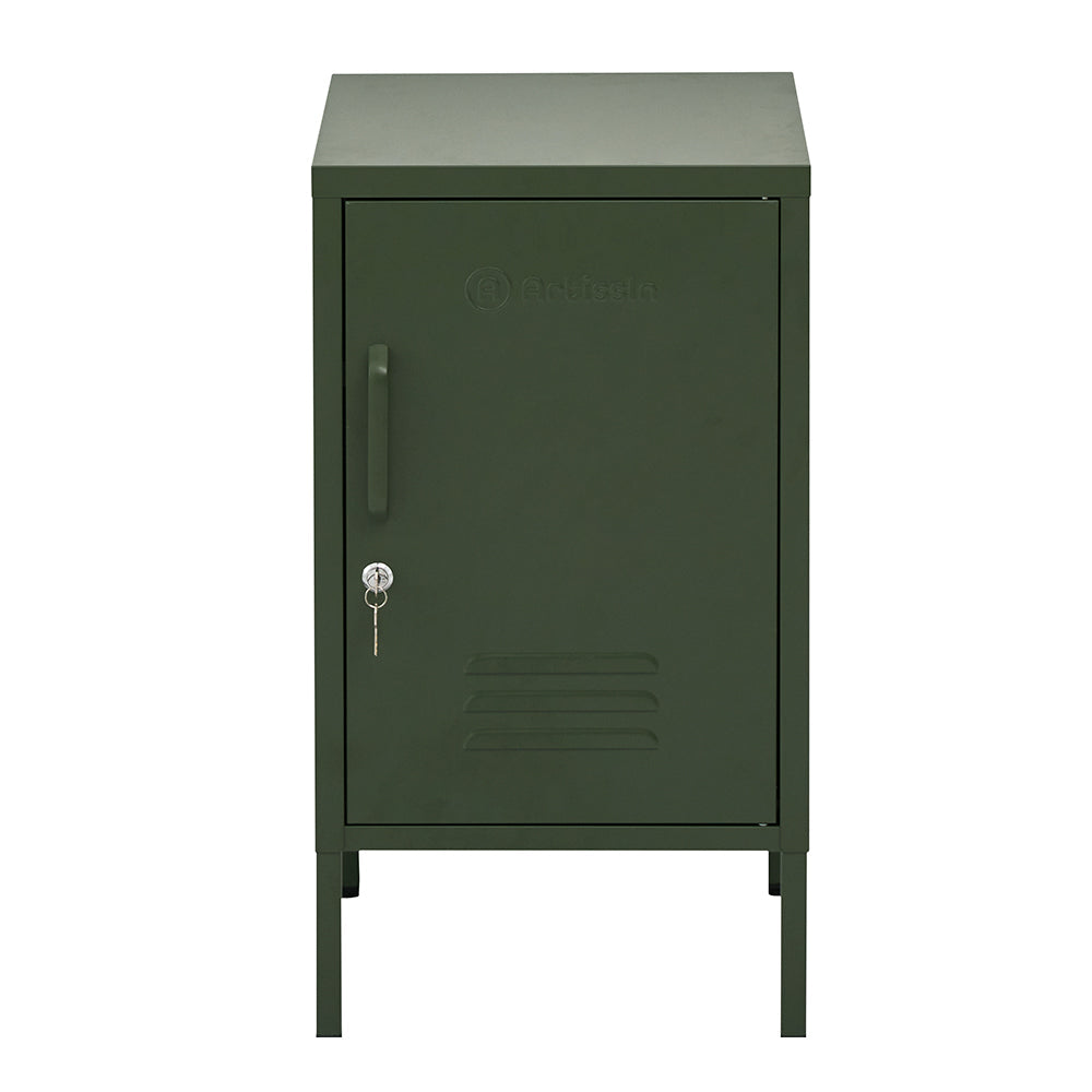 Artiss Artissin Metal Locker Storage Shelf Filing Cabinet Cupboard Bedside Table Green Bedside Tables