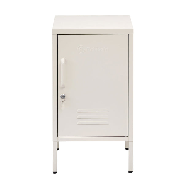 Artiss Artissin Metal Locker Storage Shelf Filing Cabinet Cupboard Bedside Table White Bedside Tables