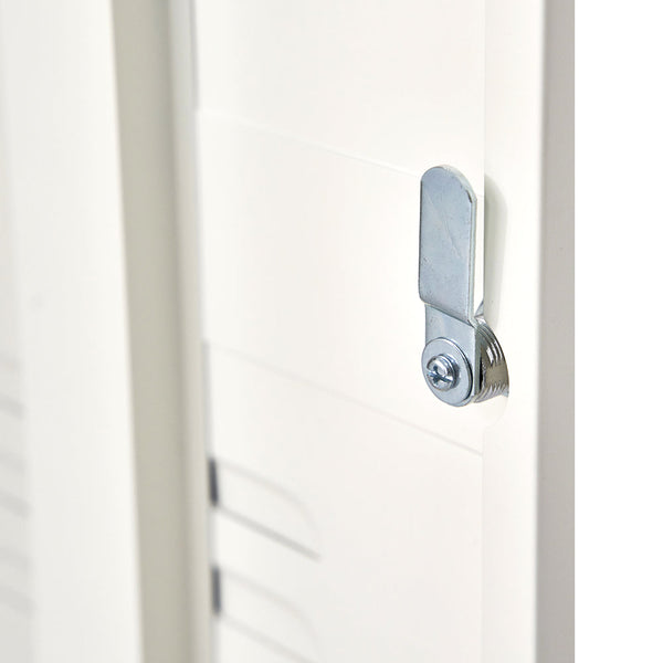 Artiss Artissin Metal Locker Storage Shelf Filing Cabinet Cupboard Bedside Table White Bedside Tables