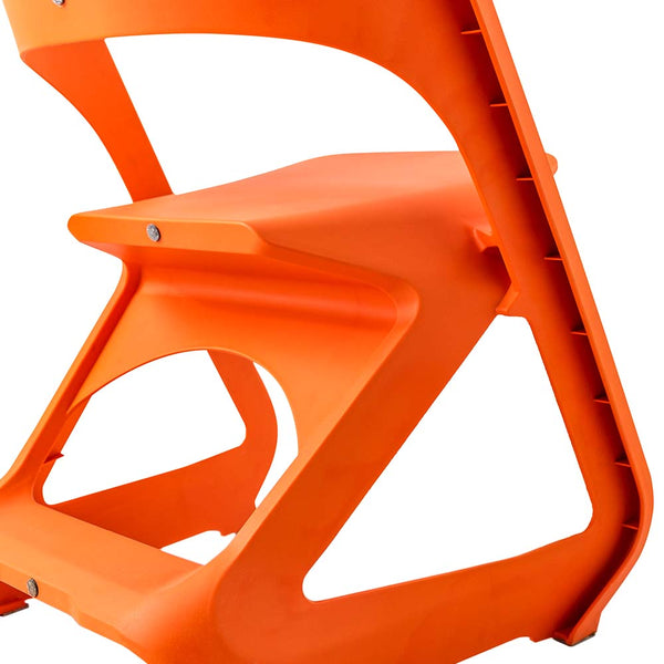 Artissin Set Of 4 Dining Chairs Office Cafe Lounge Seat Stackable Plastic Leisure Orange