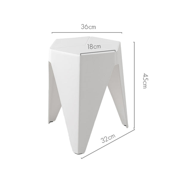 Artiss Artissin Set Of 2 Puzzle Stool Plastic Stacking Bar Stools Dining Chairs Kitchen White Benches Bar Stools