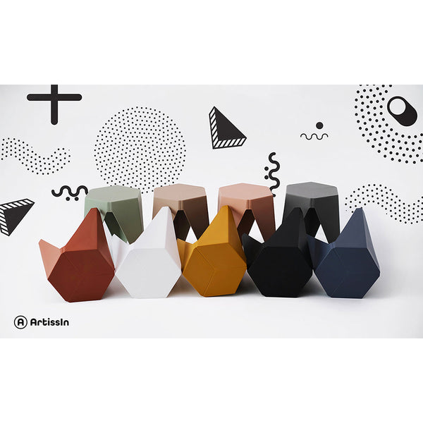 Artiss Artissin Set Of 2 Puzzle Stool Plastic Stacking Bar Stools Dining Chairs Kitchen White Benches Bar Stools