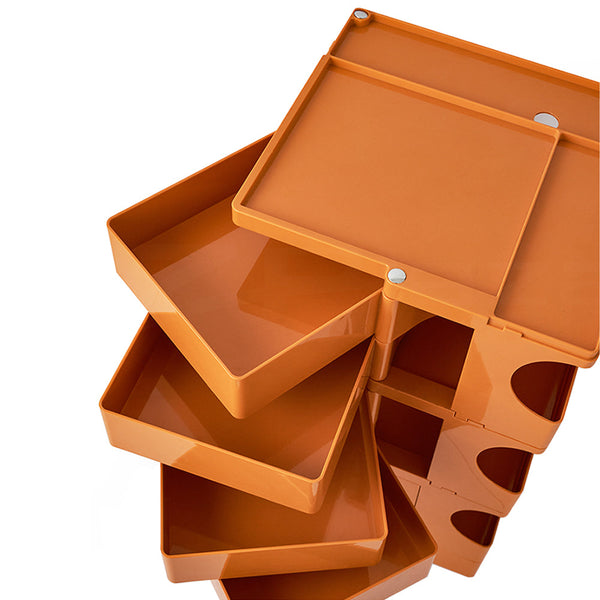 Artiss Artissin Bedside Table Side Tables Nightstand Organizer Replica Boby Trolley 5Tier Orange Bedside Tables