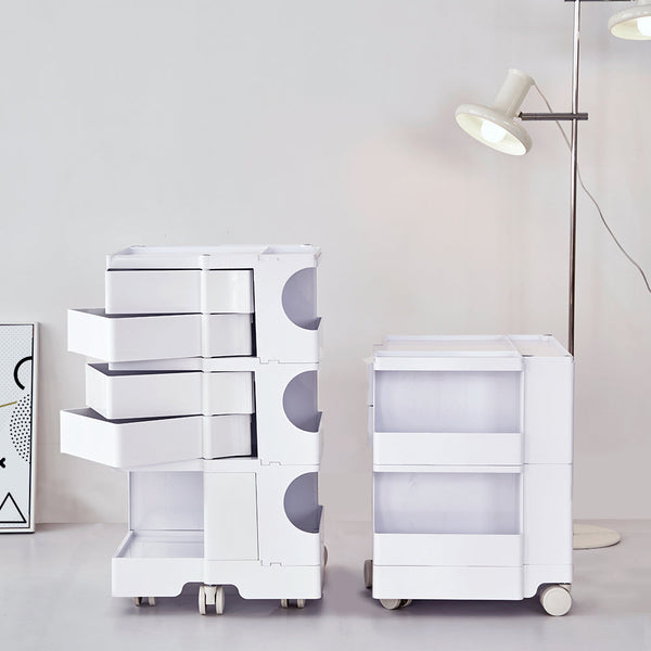 Artissin Bedside Table Side Tables Nightstand Organizer Replica Boby Trolley 3Tier White
