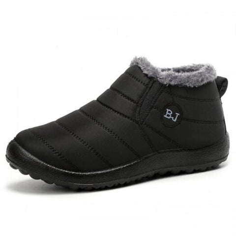 Men Classic Warm Casual Boots Convenient Slip On Design Snow Shoes Black 43