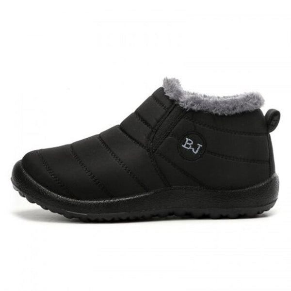 Men Classic Warm Casual Boots Convenient Slip On Design Snow Shoes Black 43