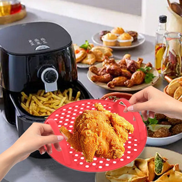 Air Fryer Silicone Pot Baking Basket Oven Non Stick Liners Reusable Features Air Fryer Accessories