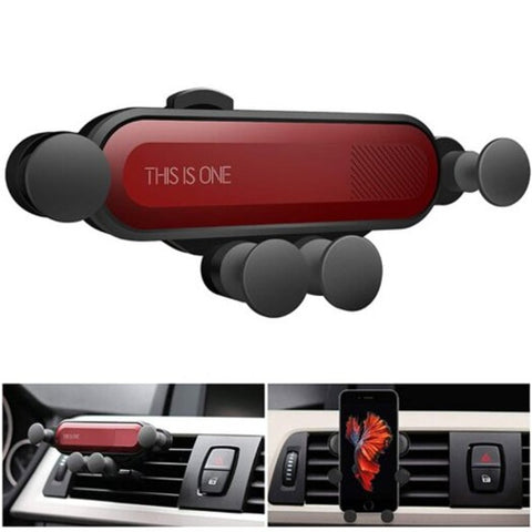Air Vent Mount Phone Auto Lock Gravity Car Holder Stand Red
