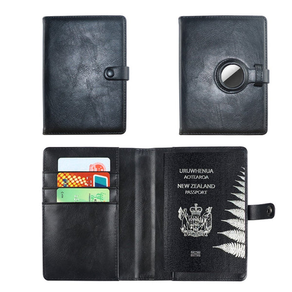 Passport Holder Travel Wallet With Protective Case For Air Tag Id & Document Holders