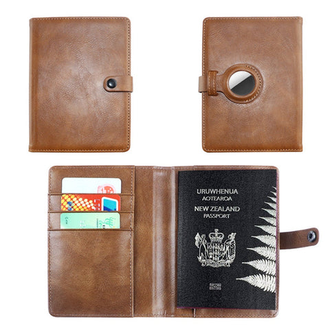 Passport Holder Travel Wallet With Protective Case For Air Tag Id & Document Holders