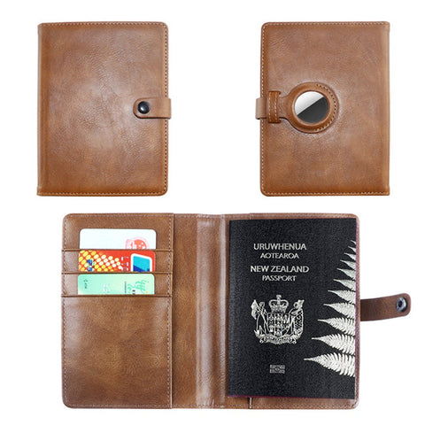 Passport Holder Travel Wallet With Protective Case For Airtag