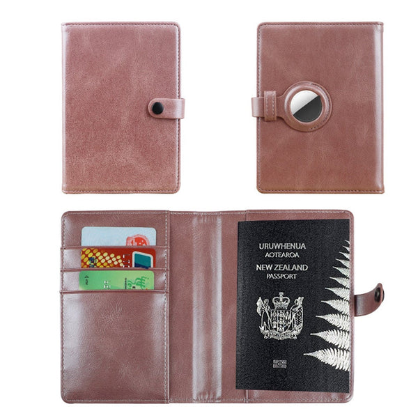 Passport Holder Travel Wallet With Protective Case For Airtag