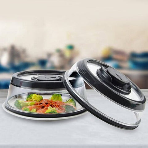 Airtight Vacuum Food Sealer Kitchen Instant Sealing Cover Black Bowl Plate