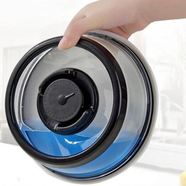 Food Storage Containers Airtight Vacuum Food Sealer Kitchen Instant Sealing Cover Black Bowl Plate