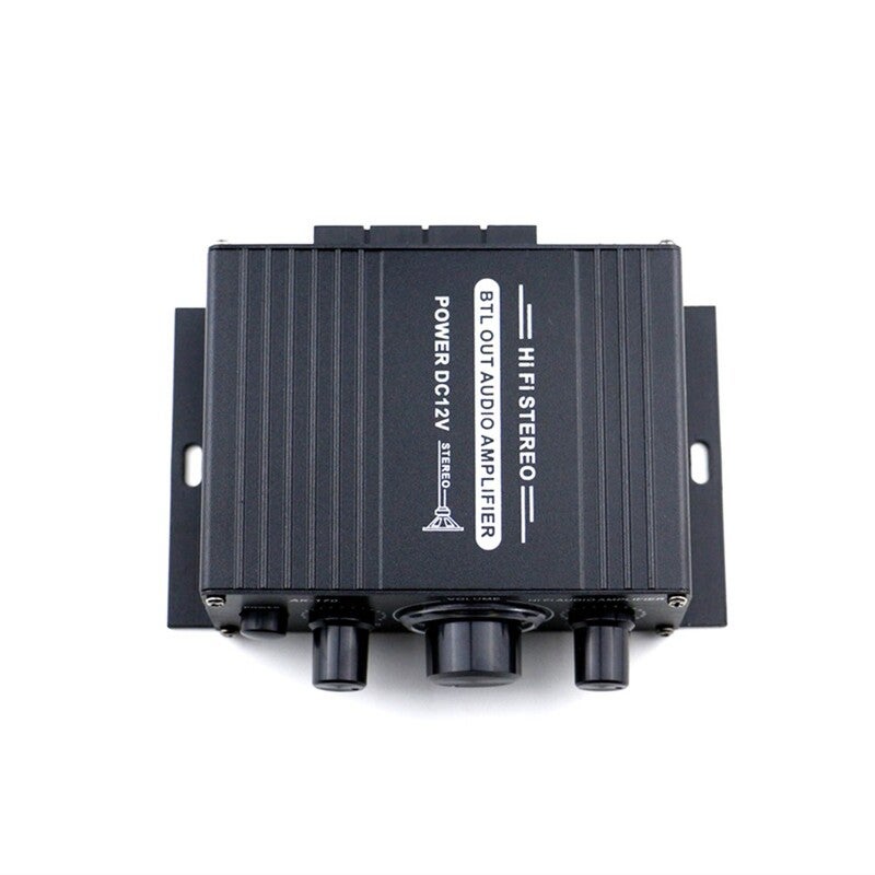 Ak170 12V Mini Audio Power Amplifier Digital Receiver Dual Channel 20W20w Bass Treble Volume Control For Car Use Amplifiers & Preamps