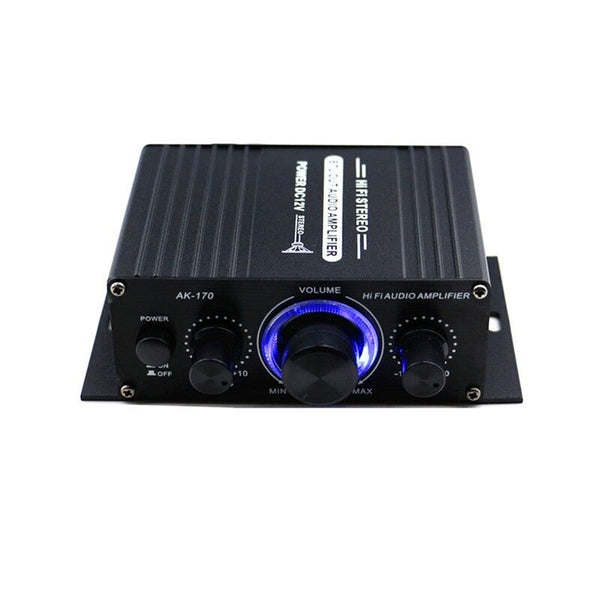 Ak170 12V Mini Audio Power Amplifier Digital Receiver Dual Channel 20W20w Bass Treble Volume Control For Car Use Amplifiers & Preamps