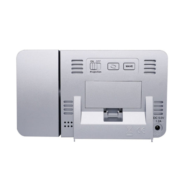 Alarm Clock With Time Temperature Projection Usb Charging Silver Alarm Clocks & Clock Radios
