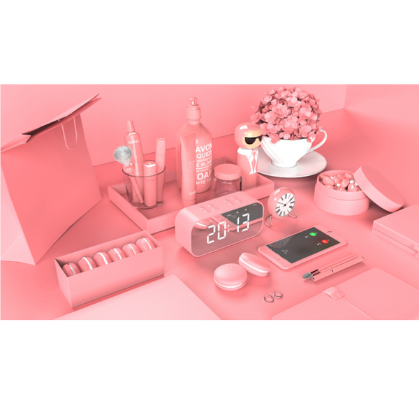 Alarm Clocks & Clock Radios Alarm Clock With Wireless Bluetooth Speaker Night Light Home Bedroom Kitchen Office Kids Pink