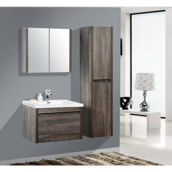 Belbagno Alexandra Wall Hung Bathroom Vanity In Silver Oak Bathroom Sinks