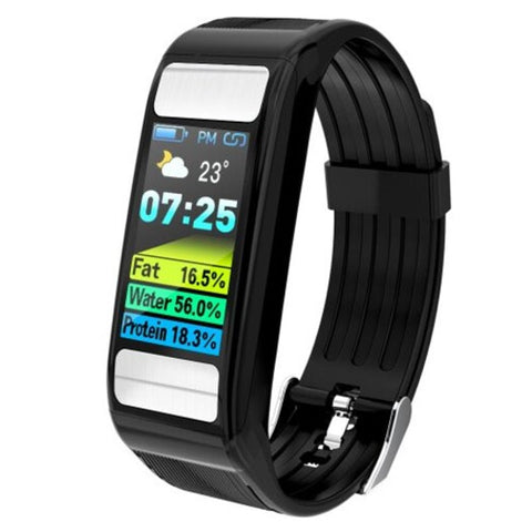T9 Body Fat Fitness Tracker Smart Sports Bracelet Black