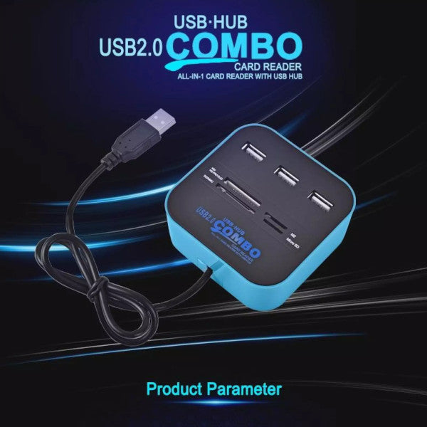 All In 1 Usb 2.0 3 Port Hub Multi Card Reader Computer Accessories Usb Cables Hubs & Adapters