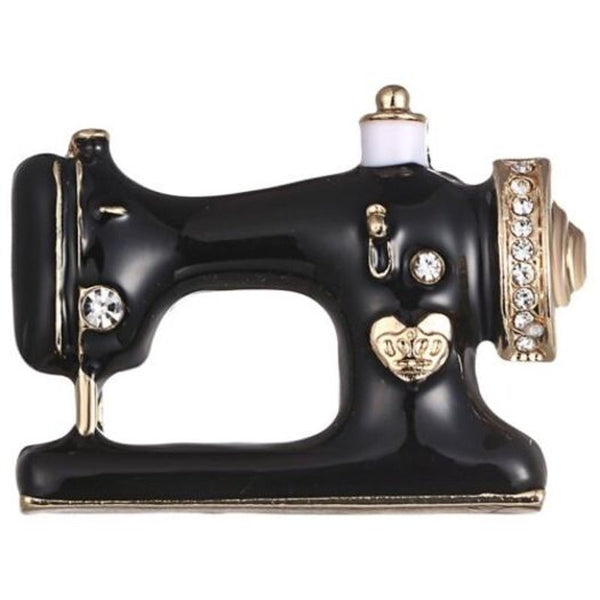 Veile Studios Alloy Brooch Oil Drawing Sewing Machine Black Brooches