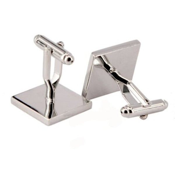 Veile Studios Alloy Material Paint Process Two Dimensional Code Pattern Men Silver 2Pcs Cufflinks