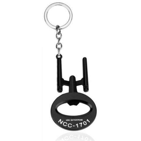 Alloy Multifunctional Bottle Opener Key Chain Ring Black