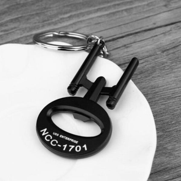 Alloy Multifunctional Bottle Opener Key Chain Ring Black Corkscrews & Bottle Openers