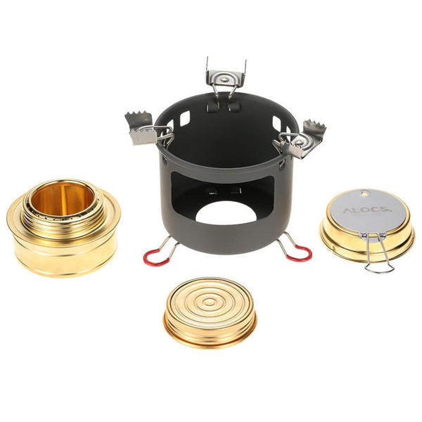 Alocs Camping Outdoor Spirit Alcohol Burner Stove Bracket Support Set Camping Stoves