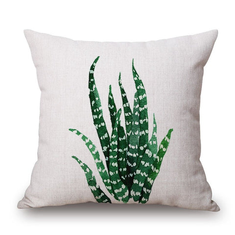 Aloe Leaves On Green Plants Cotton Linen Pillow Cover Cushions & Decorative Pillows