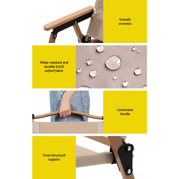 Camping Chairs Gardeon Outdoor Portable Folding Beach Patio Furniture