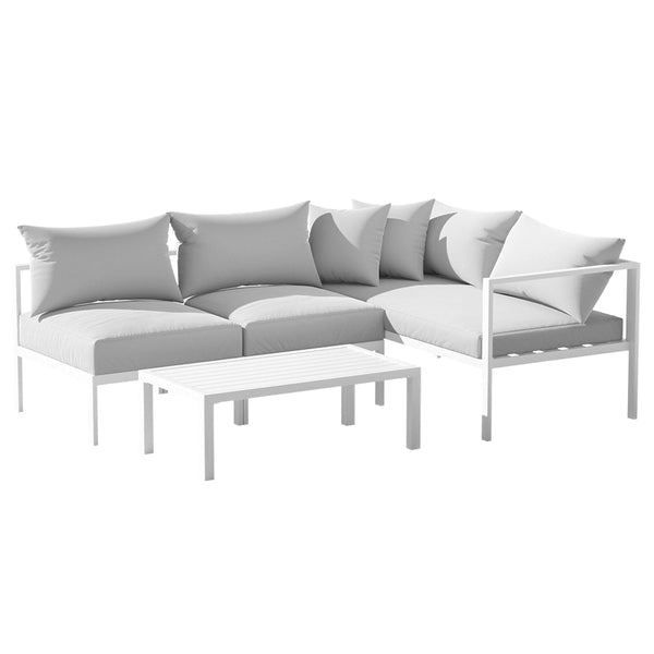 Gardeon 4 Seater Outdoor Sofa Set Aluminium Lounge Setting Patio Furniture Sets
