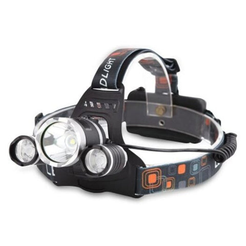 Head Torches Aluminium Alloy 3 Led Head Lamp Highlight Adjustable Rechargeable 4 Mode Black 1T62xpe