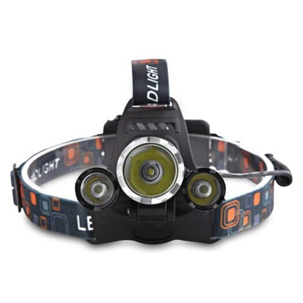 Aluminium Alloy 3 Led Head Lamp Highlight Rechargeable 4 Mode Black 1T62xpe Head Torches
