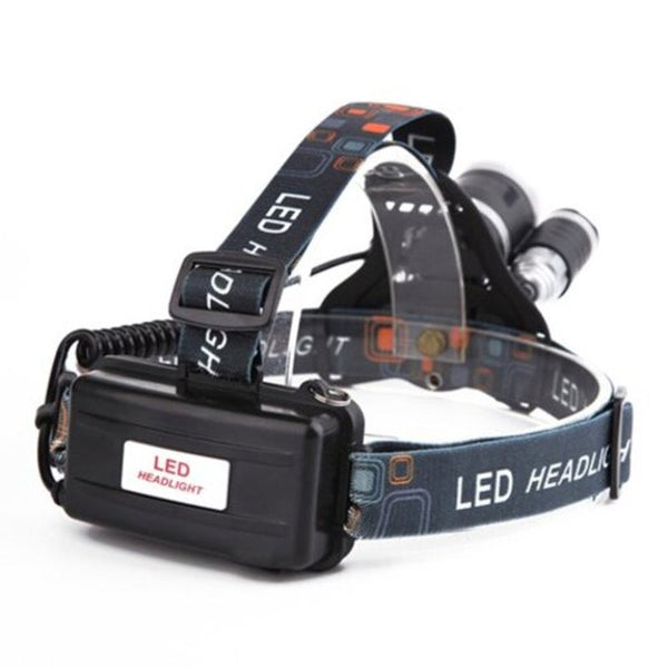 Aluminium Alloy 3 Led Head Lamp Highlight Adjustable Rechargeable 4 Mode Black 1T62xpe Head Torches