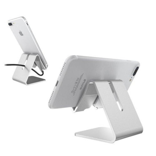 Aluminium Alloy Cell Phone Tablets Portable Stand Desktop Holder Silver