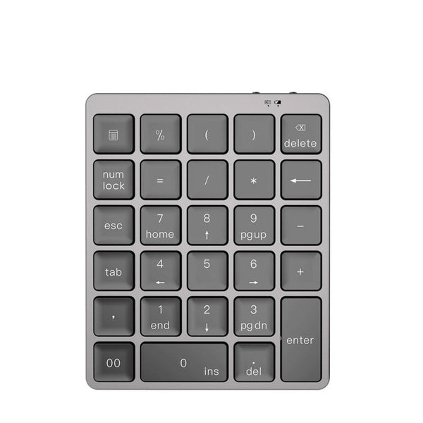 Aluminum Alloy 28 Keys Bluetooth Wireless Numeric Keypad 140Mah Mini Numpad Accounting Keyboards & Keypads