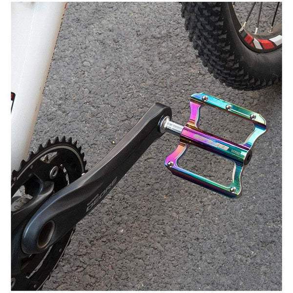 Aluminium Alloy Bmx Bike Flat Pedal Platform Big Foot Contact 9 / 16 Thread Sealed Bearings