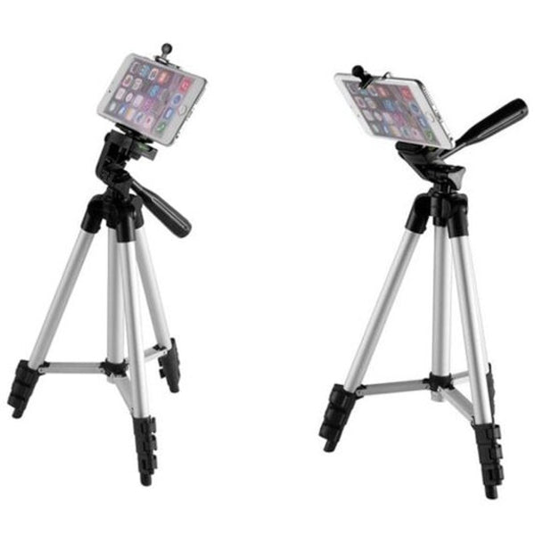 Aluminum Alloy Lightweight Tripod With Smartphone Clip For Slr / Dslr Camera And Phone Silver