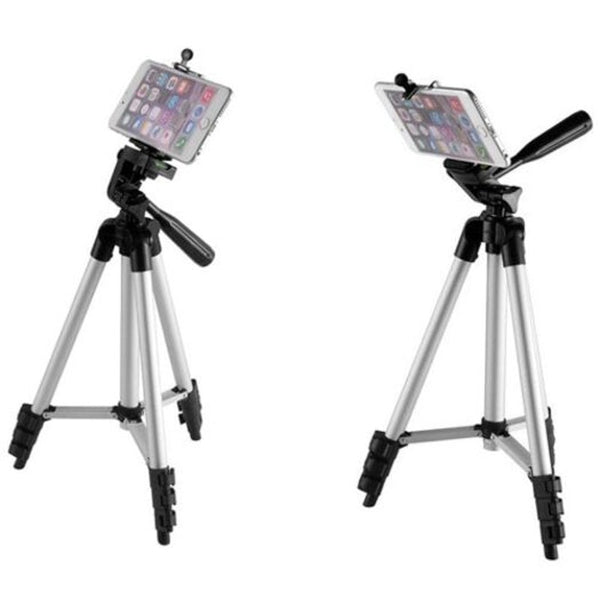 Aluminum Alloy Lightweight Tripod With Smartphone Clip For Slr / Dslr Camera And Phone Silver Tripods & Monopods