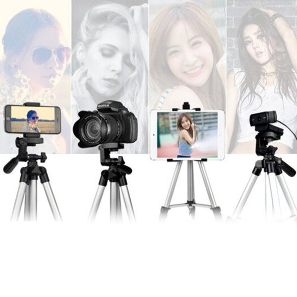 Aluminum Alloy Lightweight Tripod With Smartphone Clip For Slr / Dslr Camera And Phone Silver Tripods & Monopods