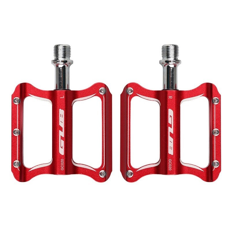 Aluminum Cycling Mtb Bike Bicycle Cnc Sealed Bearing Flat Platform Antiskid Red Pedals