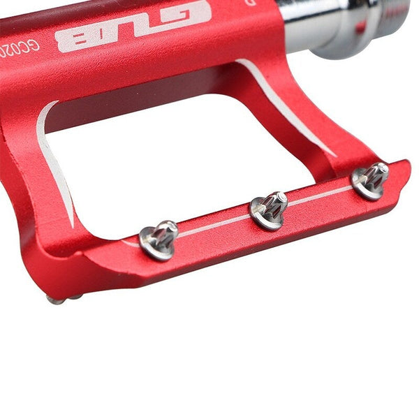 Aluminum Cycling Mtb Bike Bicycle Cnc Sealed Bearing Flat Platform Antiskid Red Pedals